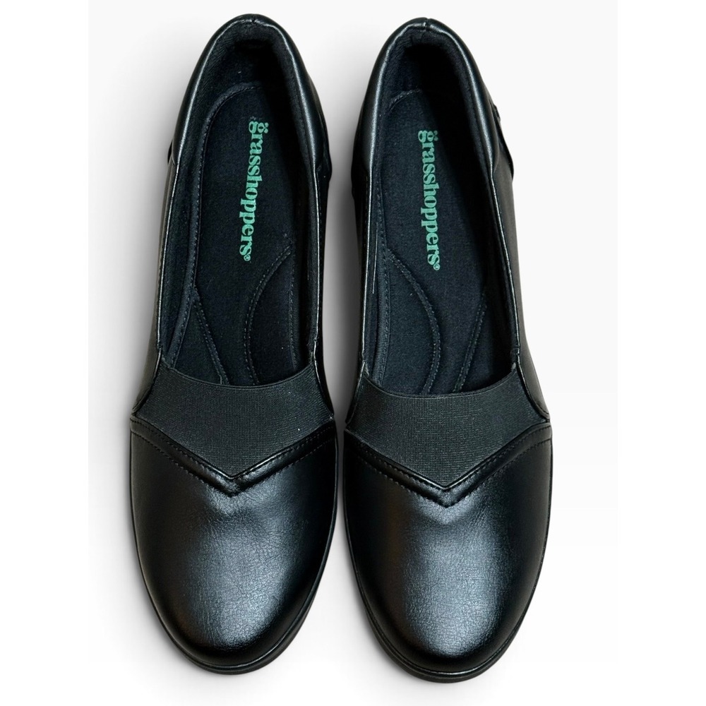 Grasshoppers Womens Maybelle Black Slip On Loafers Comfort Walking Shoes Sz 9 M